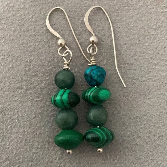 Genuine Stone Beaded Sterling Silver Earring Trio - Picture 7 of 8